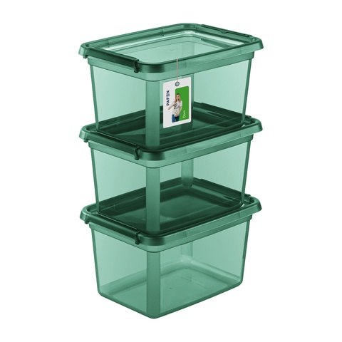 BaseStore Color 2552 Transparent green storage container set