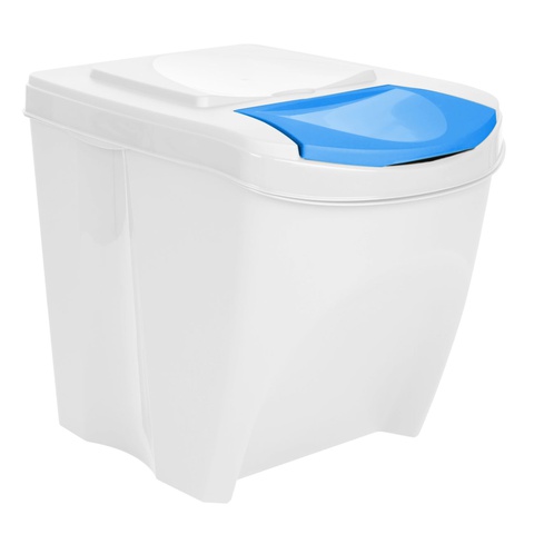 Kosz na śmieci do segregacji Sortibox IKWB20 biały z niebieską klapką 25 l
