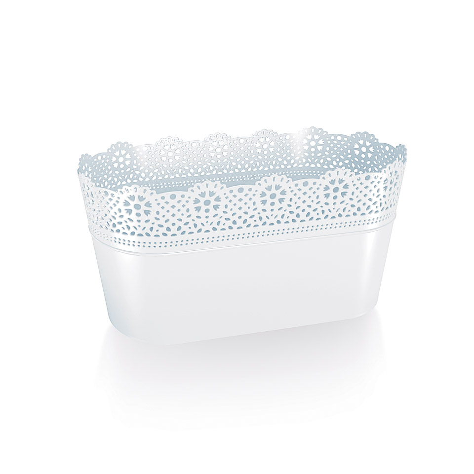 Lace flower pot DLAC285 White