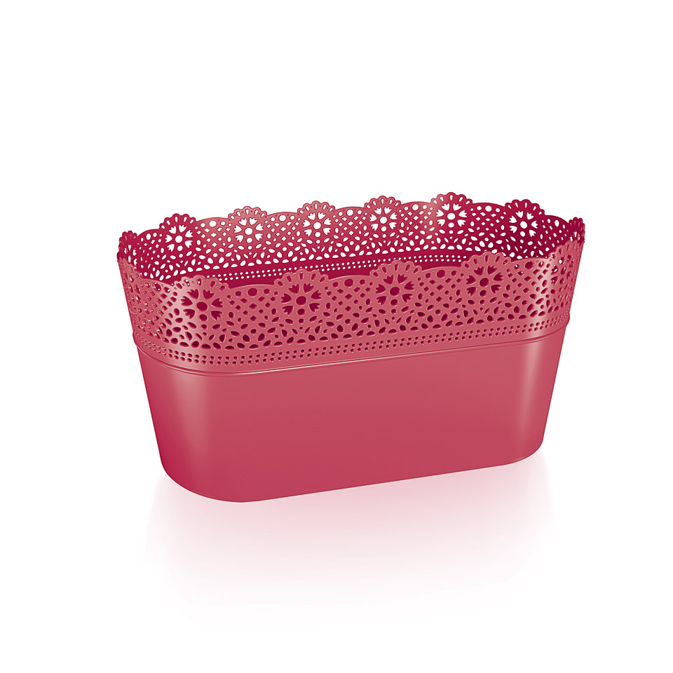 Lace flower pot DLAC285 Raspberry