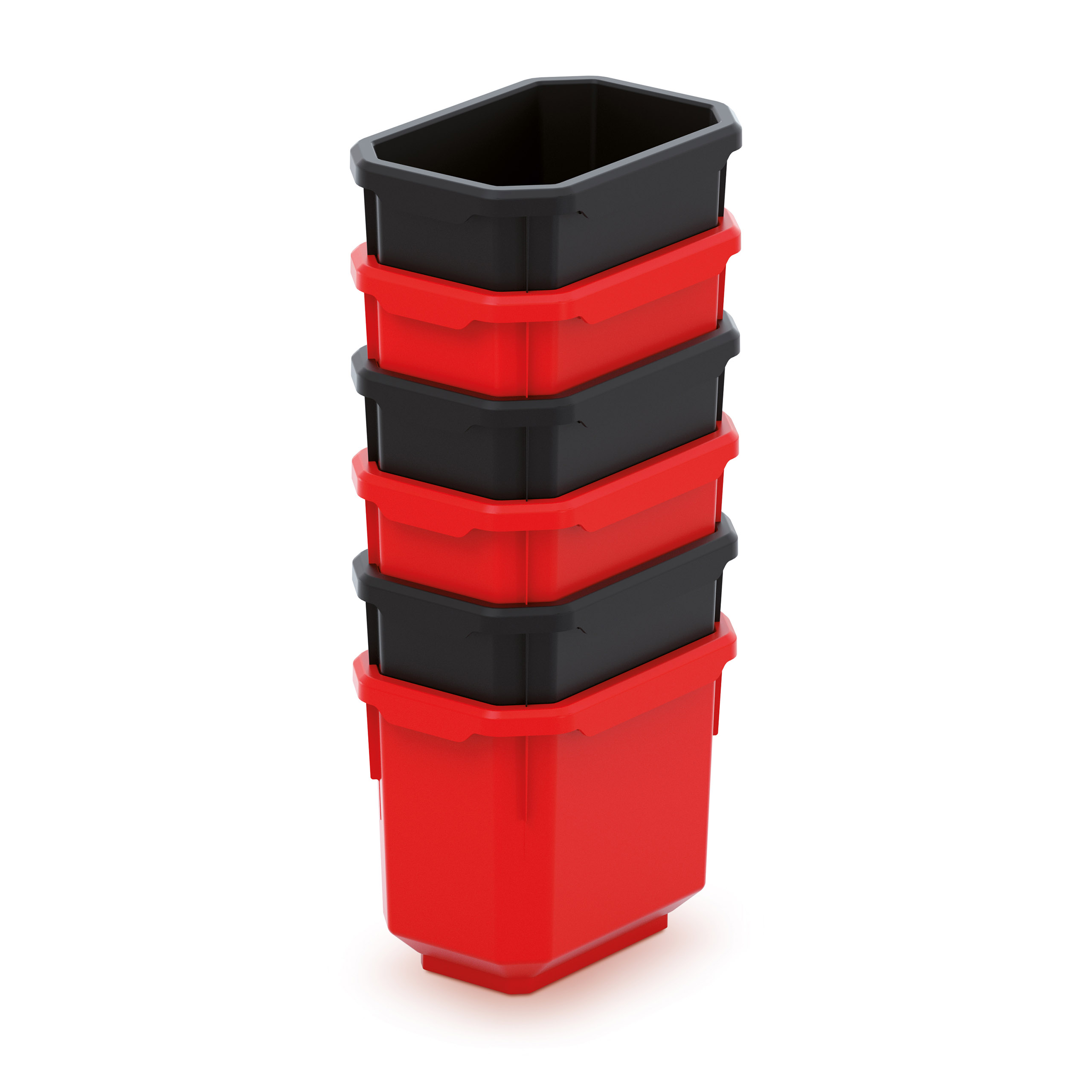 Zestaw kubeczków warsztatowych Titan Box KTIS11 Czarno-Czerwony