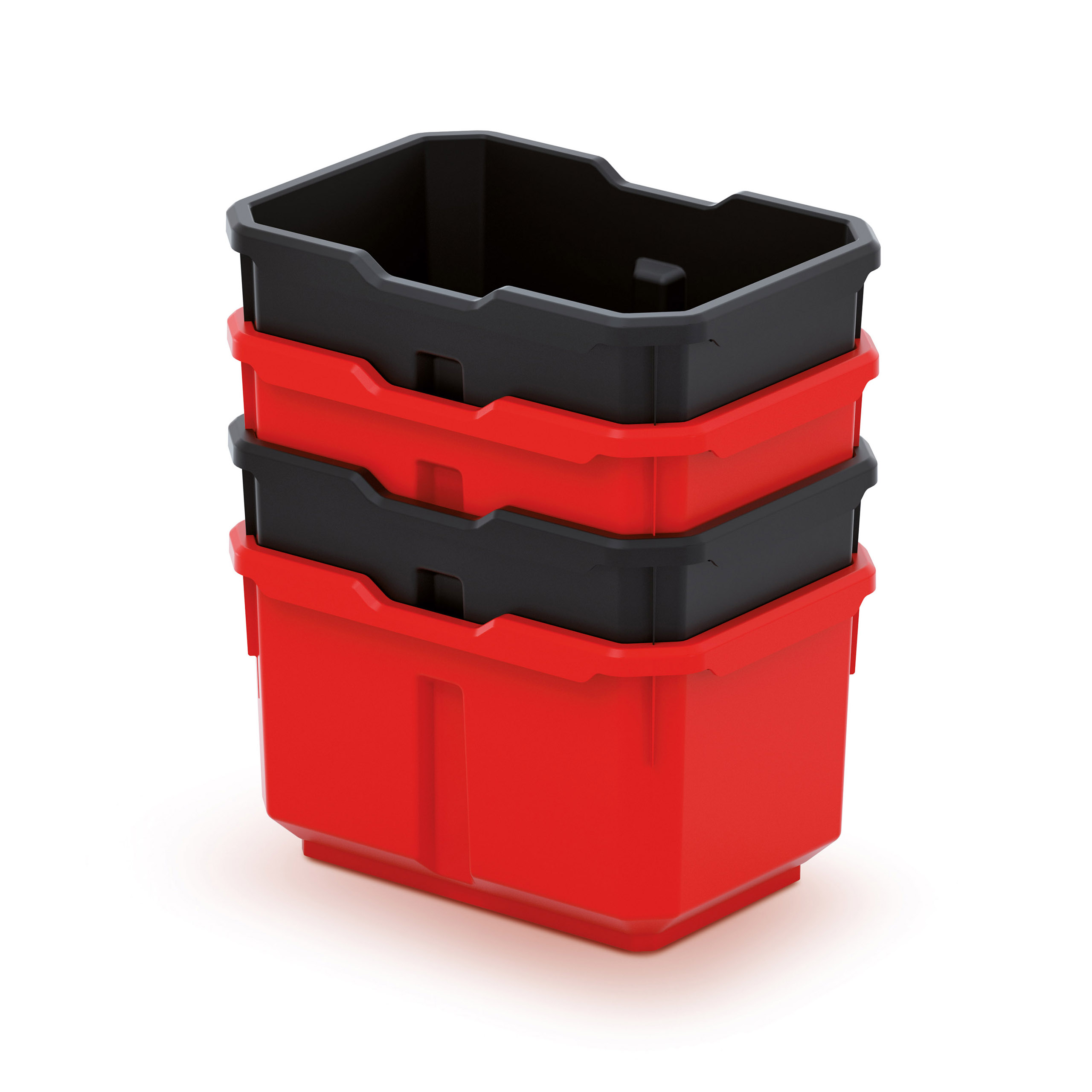 Zestaw kubeczków warsztatowych Titan Box KTIS16 Czarno-Czerwony
