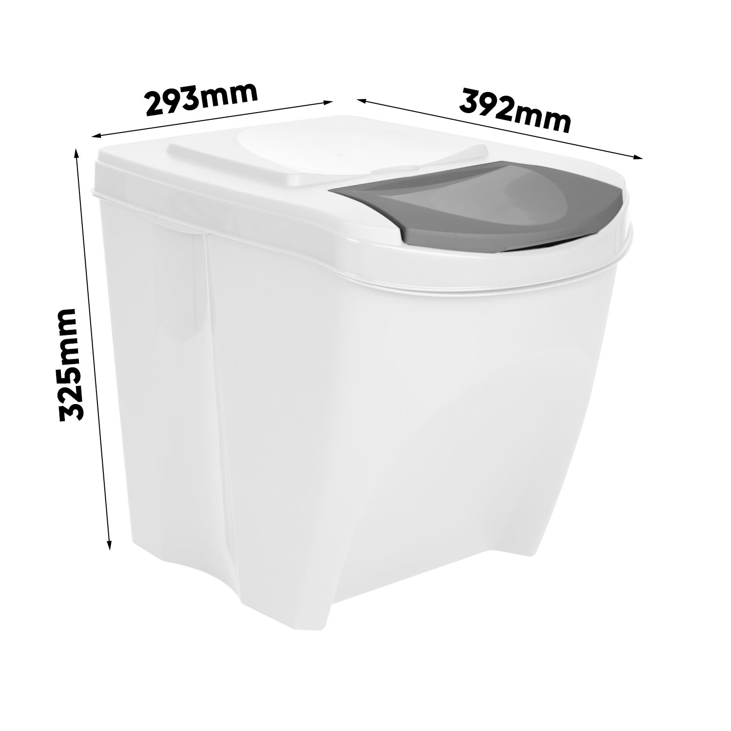 Wymiary Sortibox waste basket IKWB20 White (1)