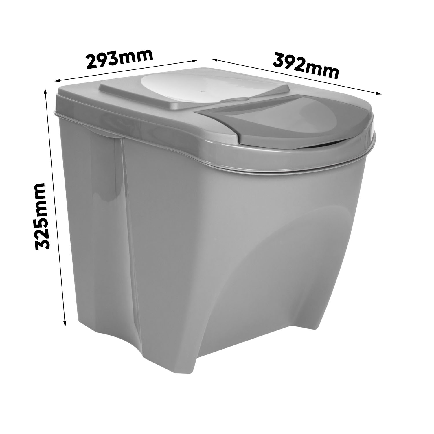 Wymiary Sortibox waste basket IKWB20 Grey (1)