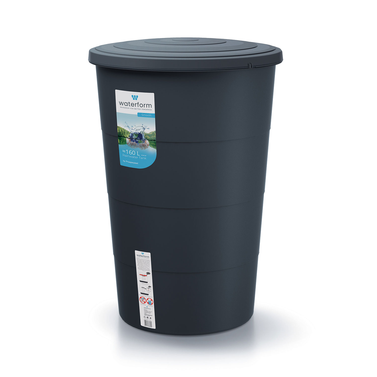 Waterform Smooth rainwater tank IDSM160 Anthracite