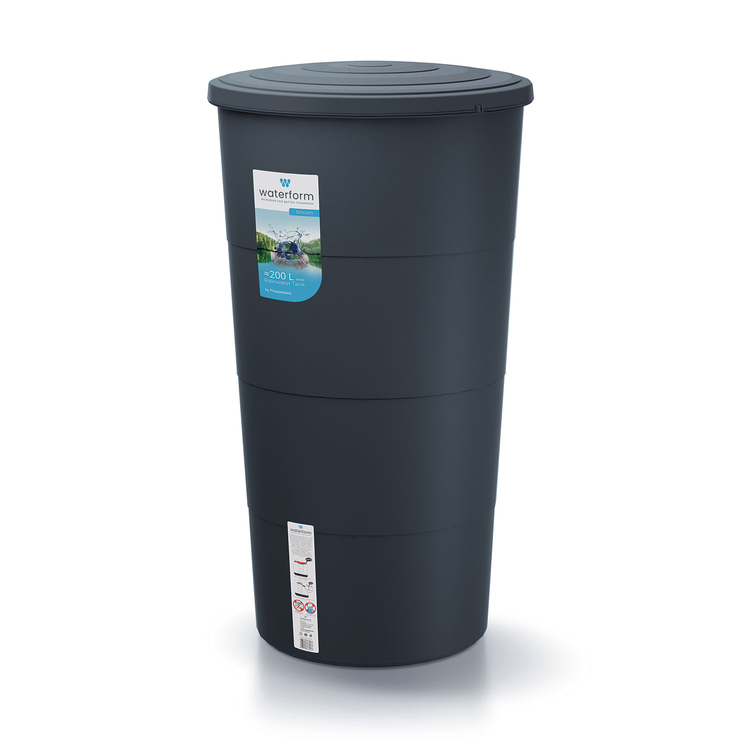 Waterform Smooth rainwater tank IDSM200 Anthracite
