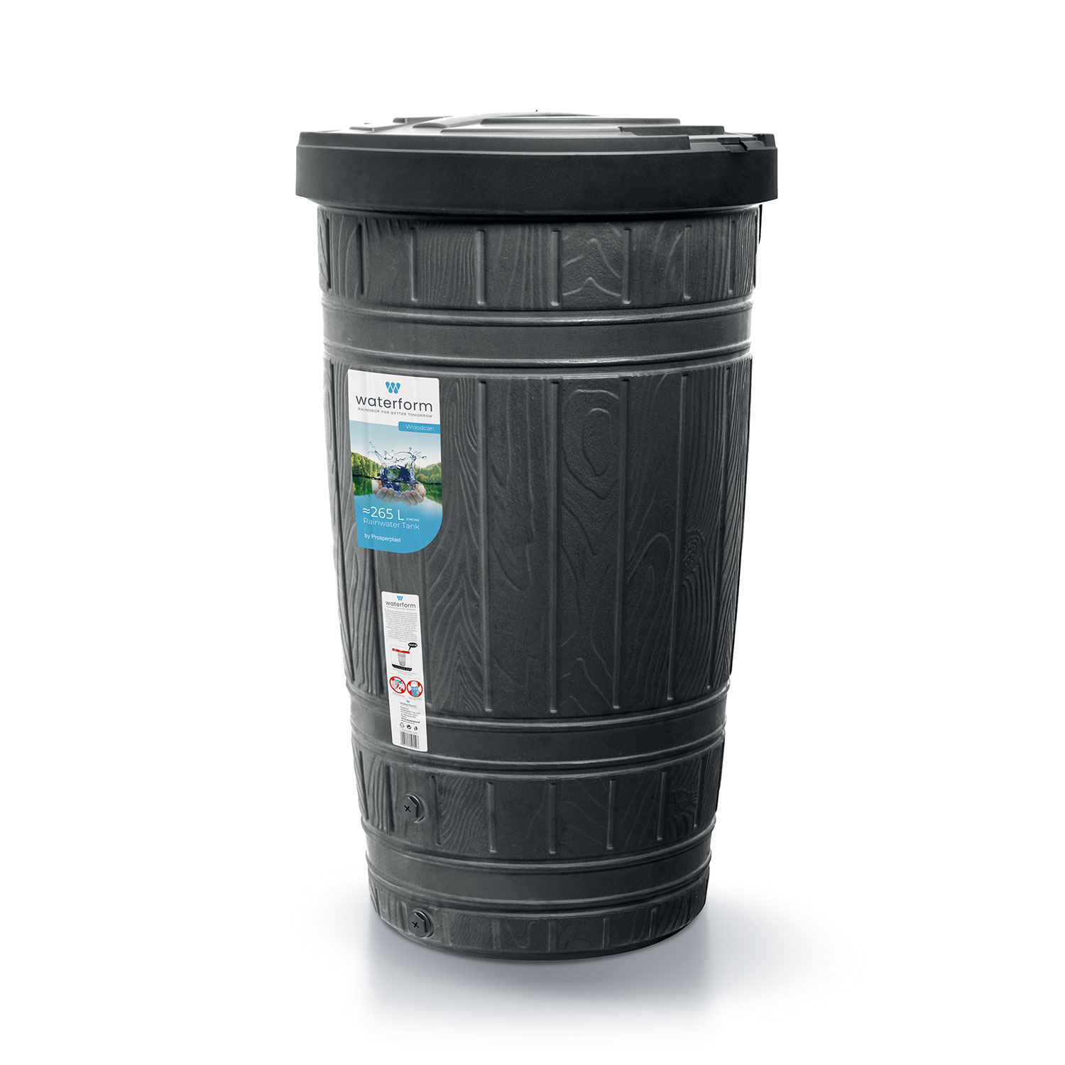 Waterform Woodcan rainwater tank IDWO265 Black
