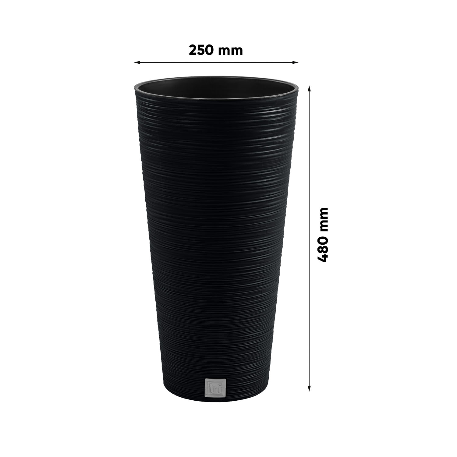 Wymiary Furu Slim Flower Pot DFRH250 Anthracite (1)