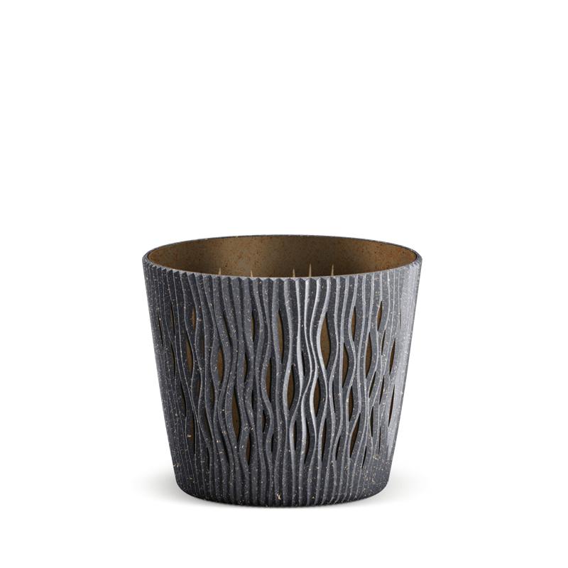Sandy Round Eco Wood Flower Pot DSR190W Anthracite ECO