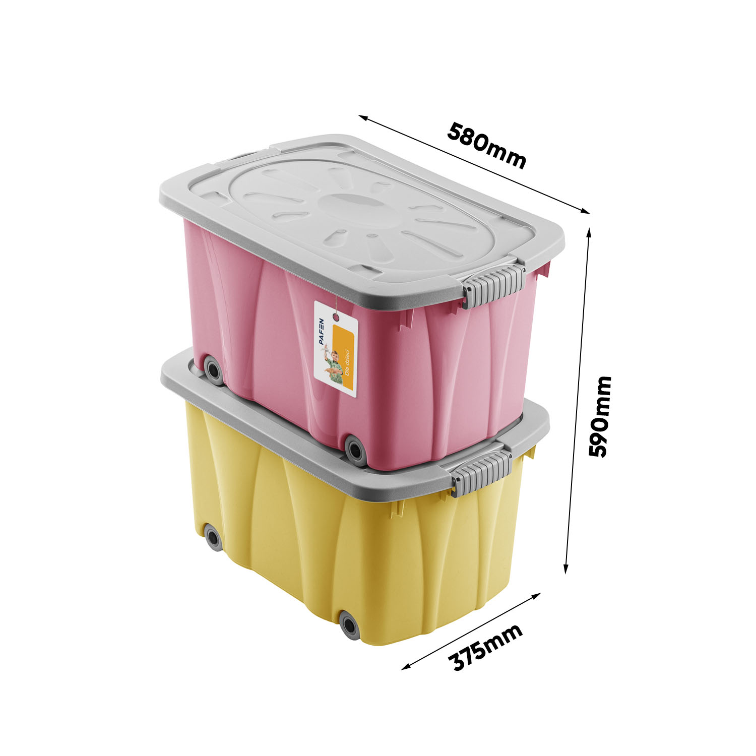 Wymiary Set of toy bins ZES3 Coloured (1)