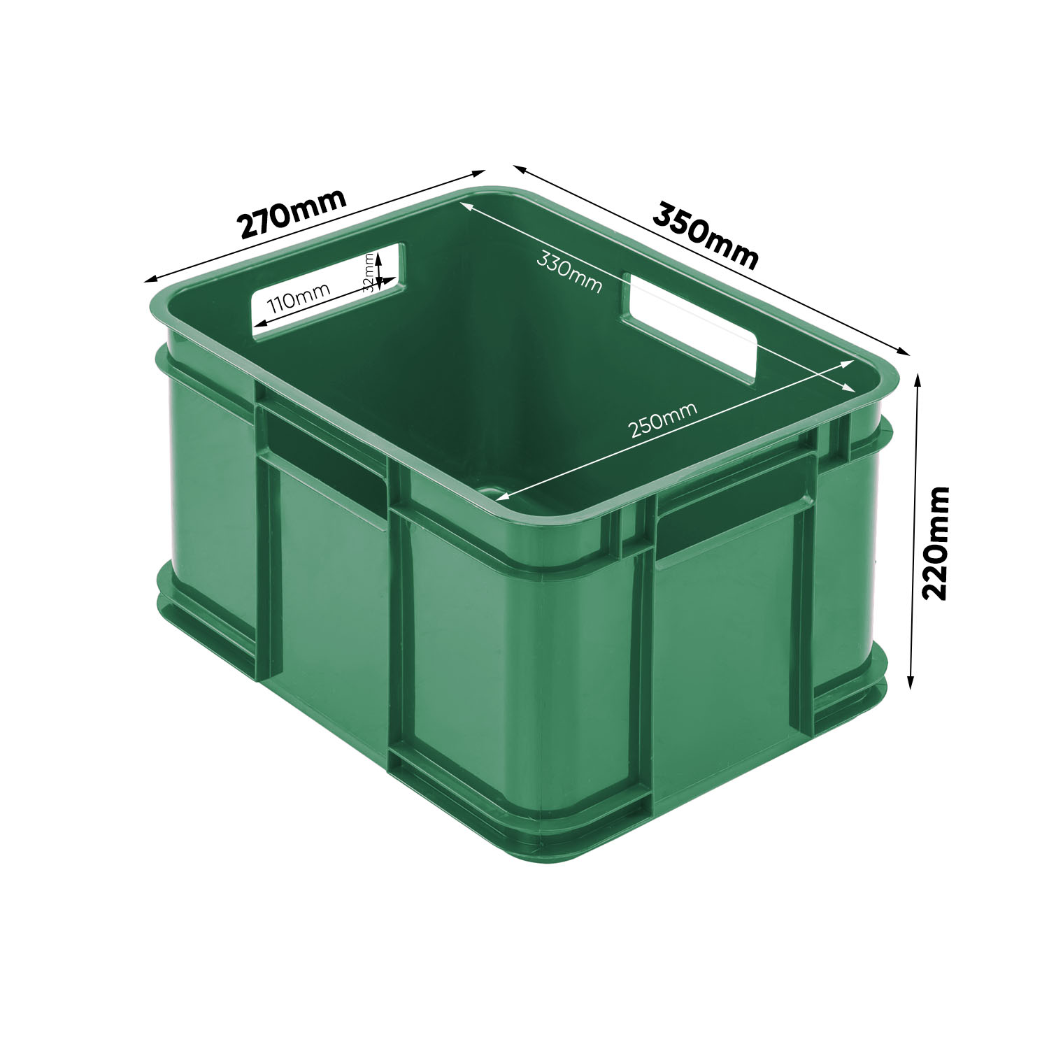 Wymiary Storage container Bruno ECO M ECO Green (1)