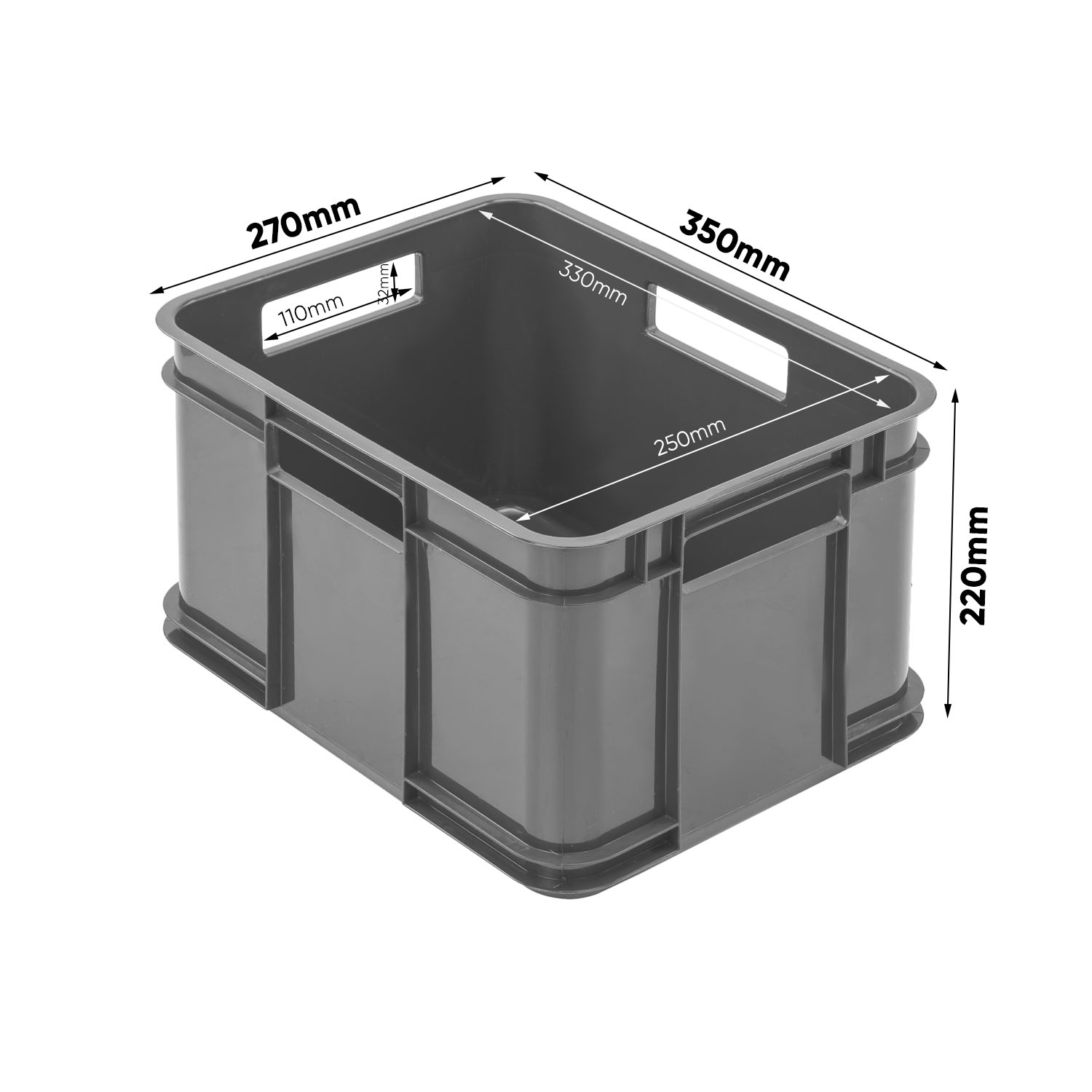 Wymiary Bruno ECO M ECO Grey storage bin set (1)