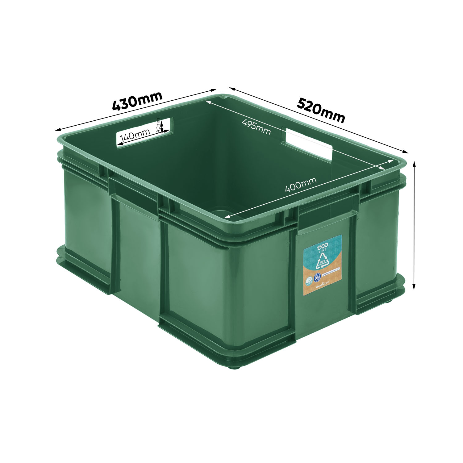 Wymiary Bruno ECO XXL storage container set ECO Green (1)