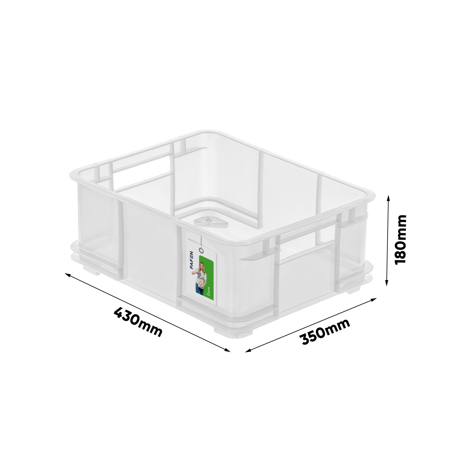Wymiary Bruno L Natural Transparent Storage Container Set (1)