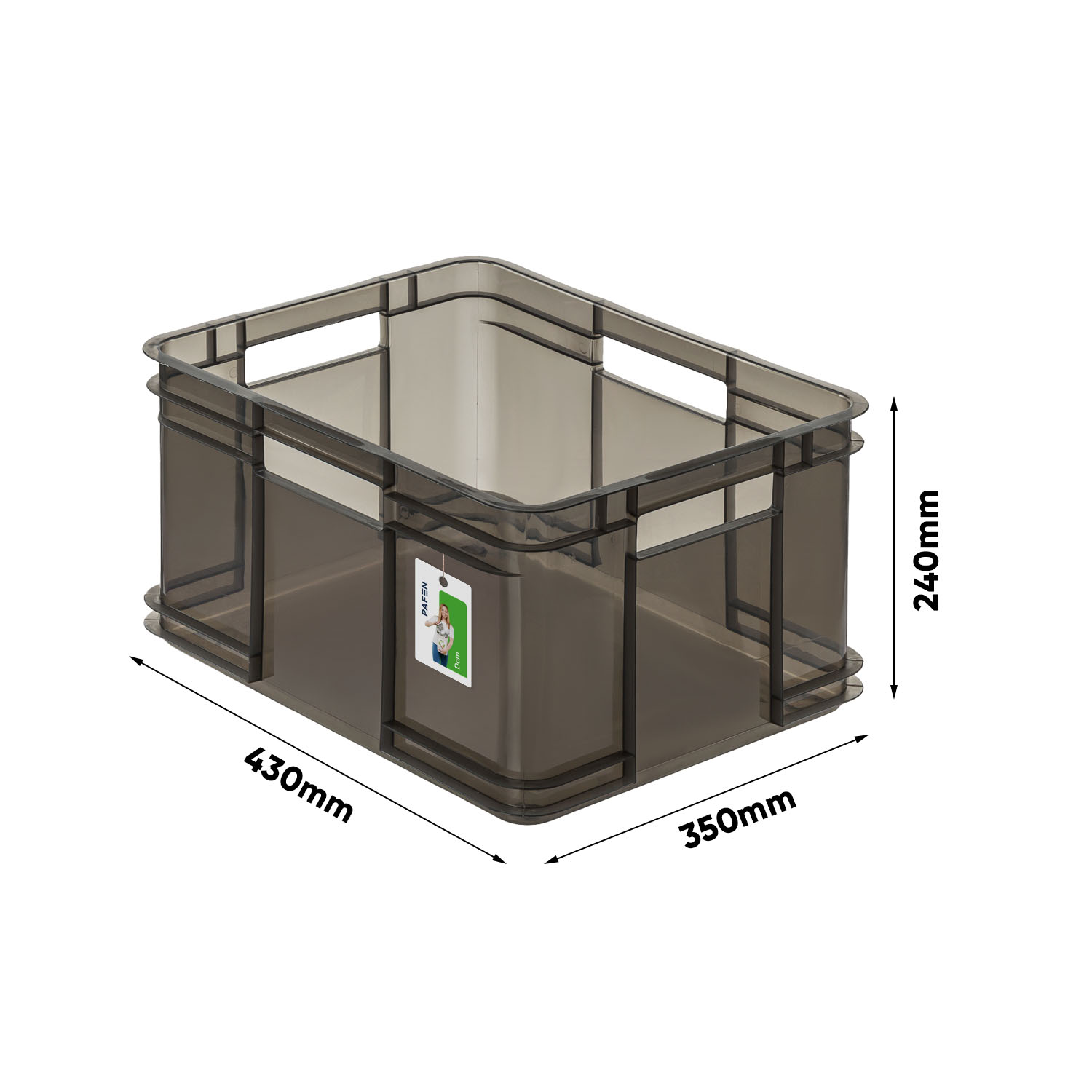 Wymiary Bruno XL storage container set Crystal Grey Transparent (1)