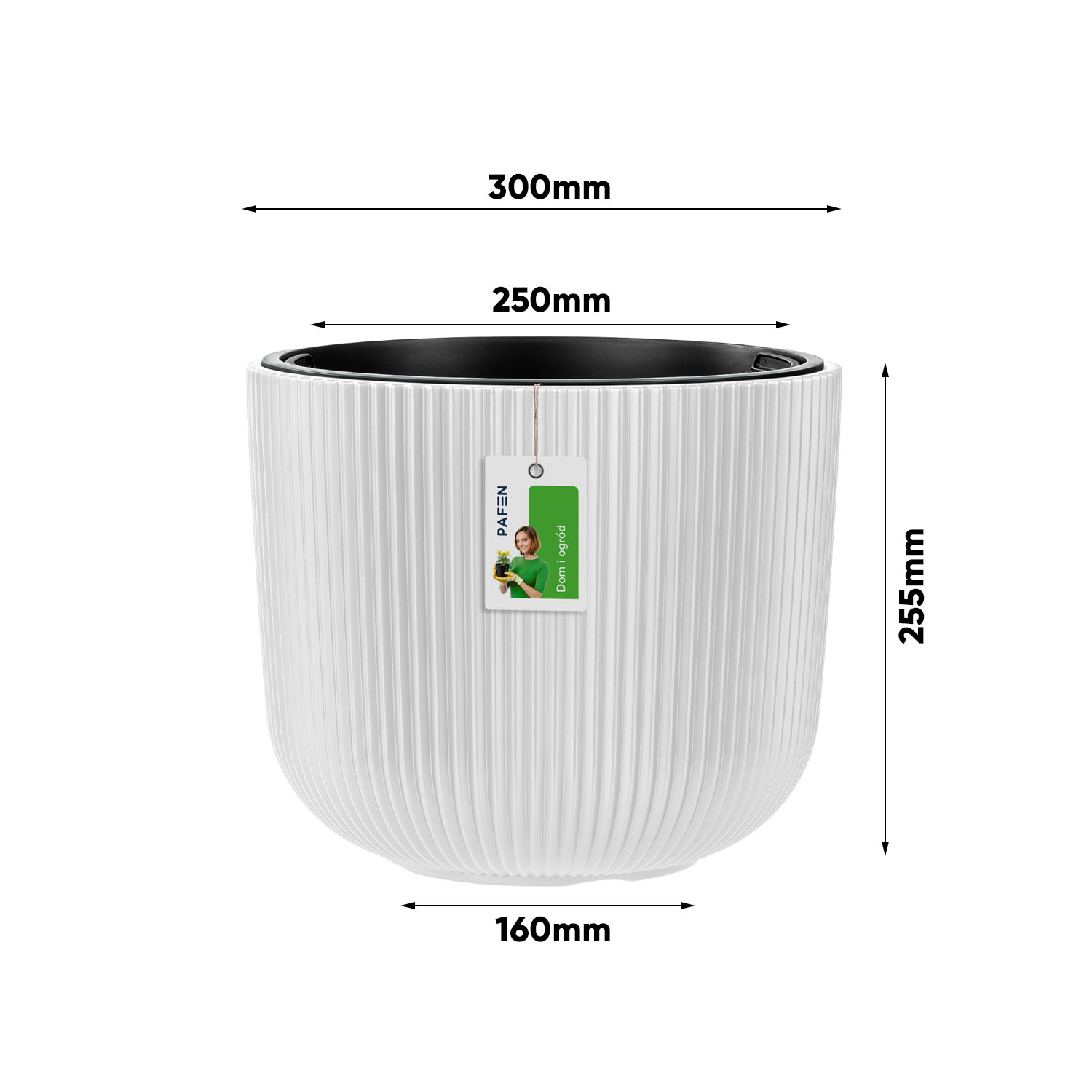 Wymiary Milly Blumentopfset DBML-350+300+240-S449 Weiß (1)