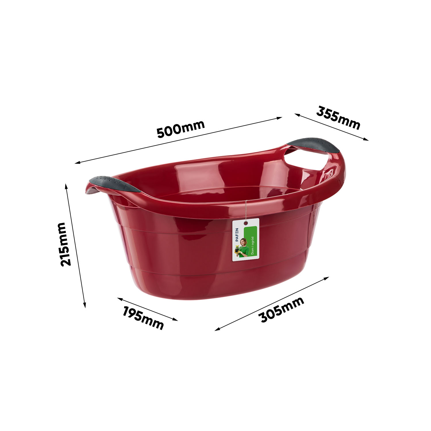 Wymiary Laundry bowl Red (1)