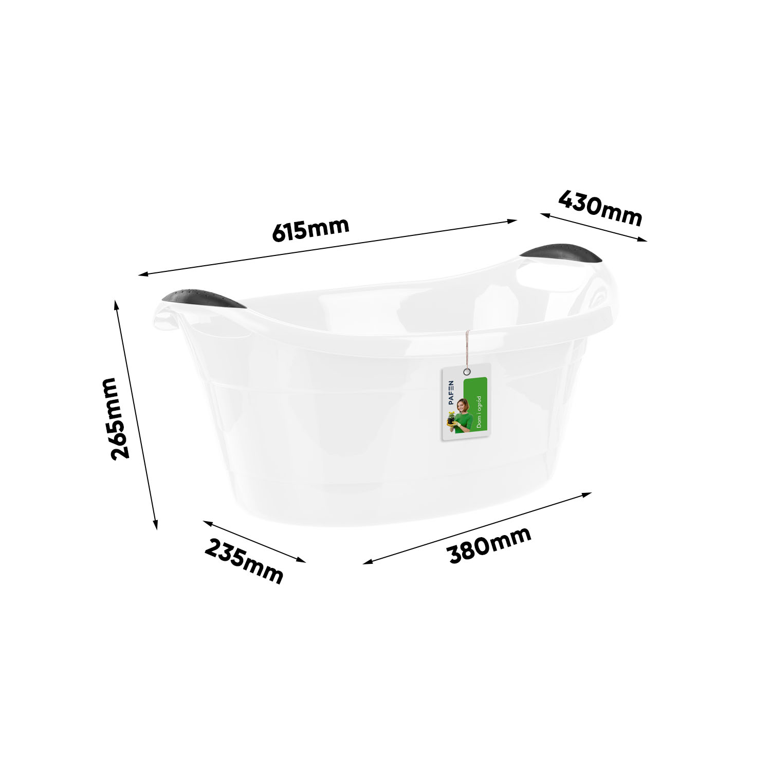 Wymiary Laundry bowl White (1)