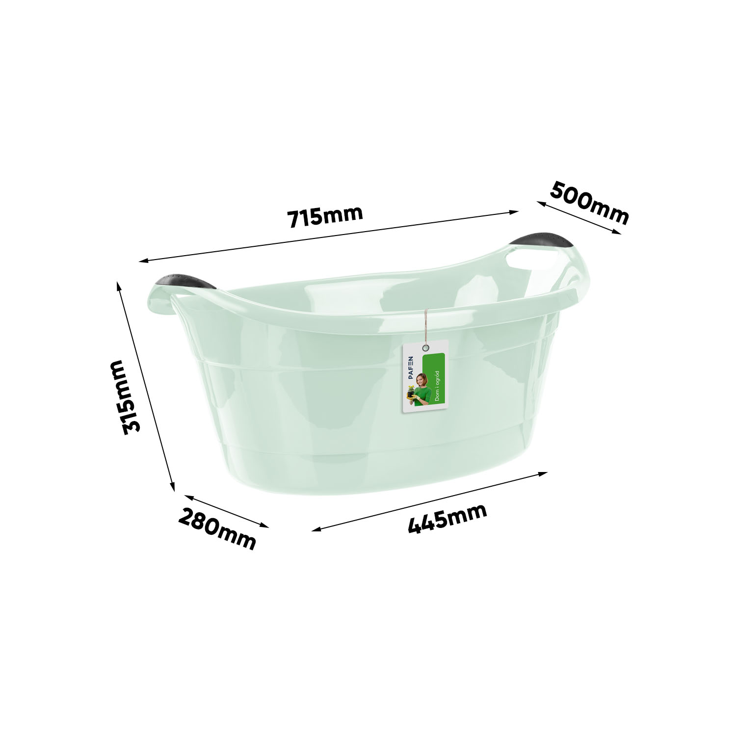 Wymiary Laundry bowl Green (1)