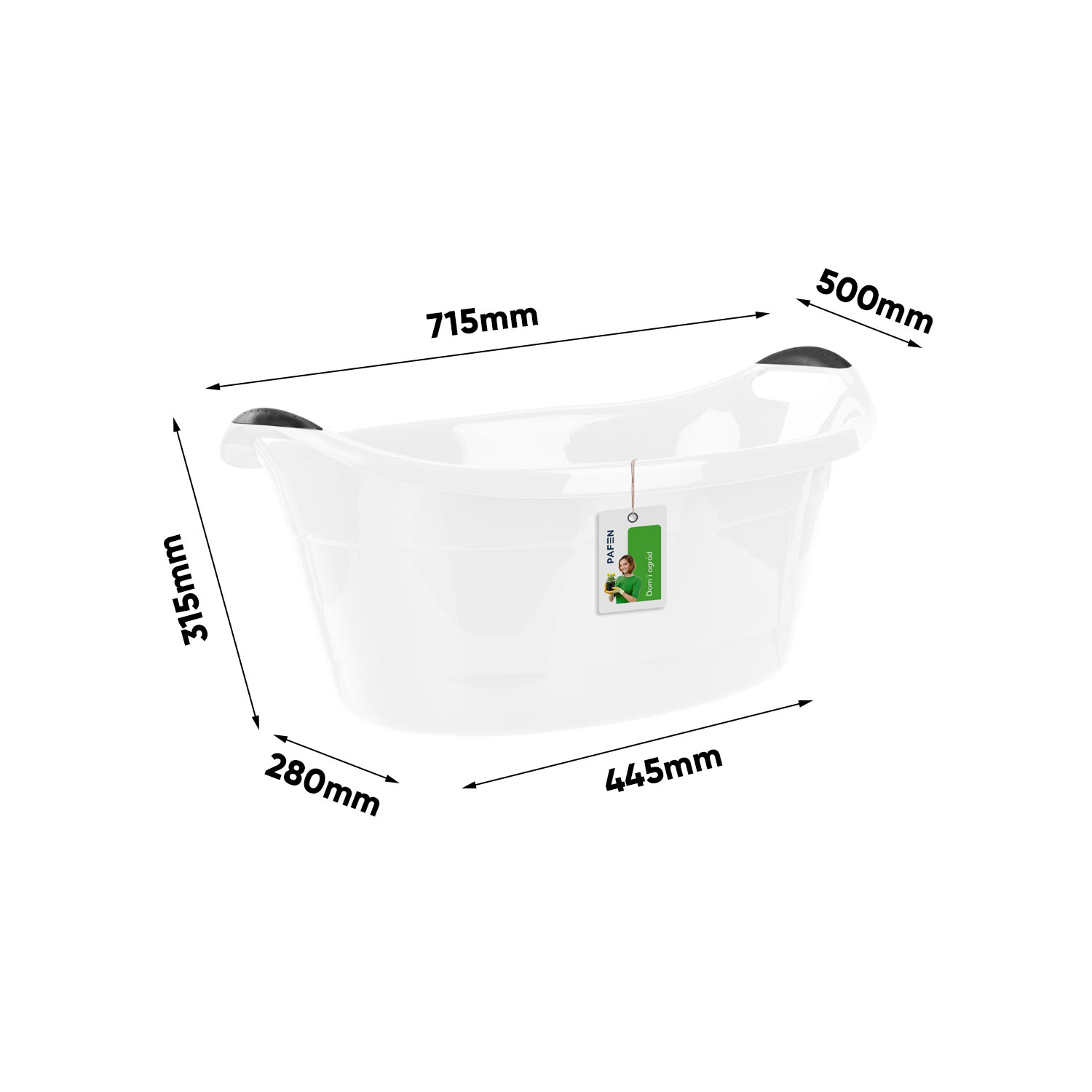 Wymiary Laundry bowl set White (2)