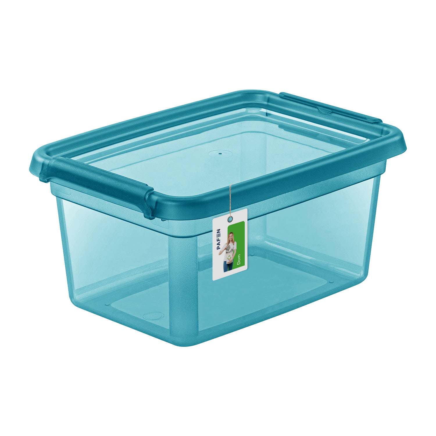 BaseStore Color 2212 Transparent cyan storage container