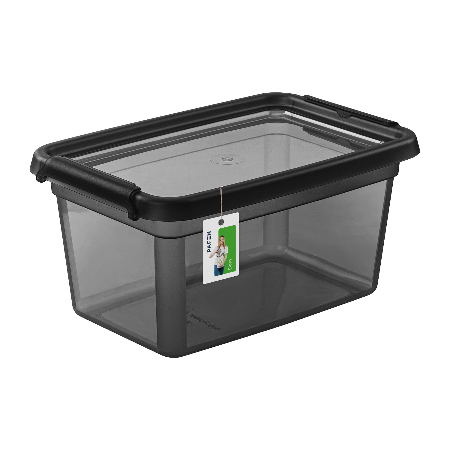 BaseStore Color 2322 Transparent black storage container