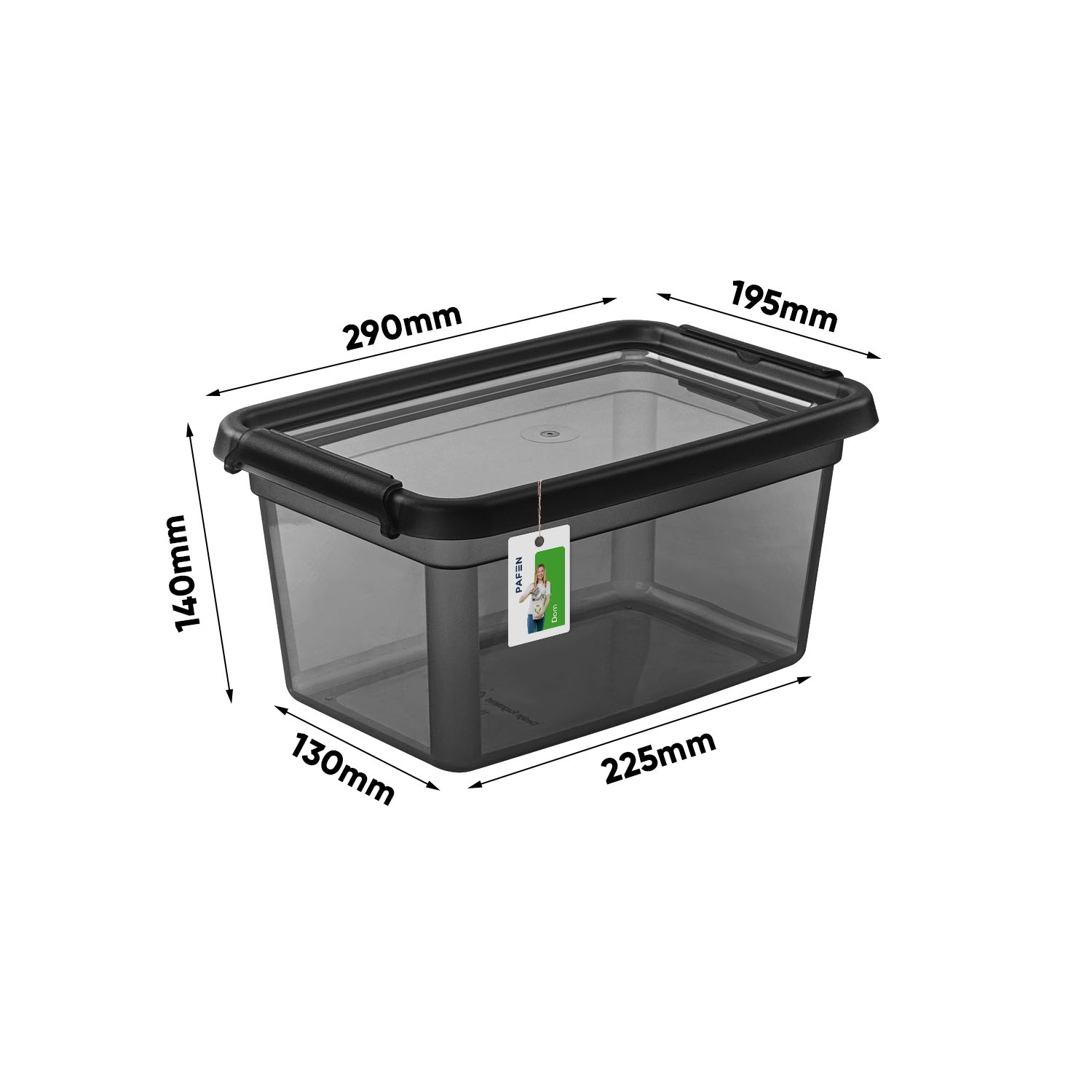 Wymiary BaseStore Color 2322 Transparent black storage container (1)