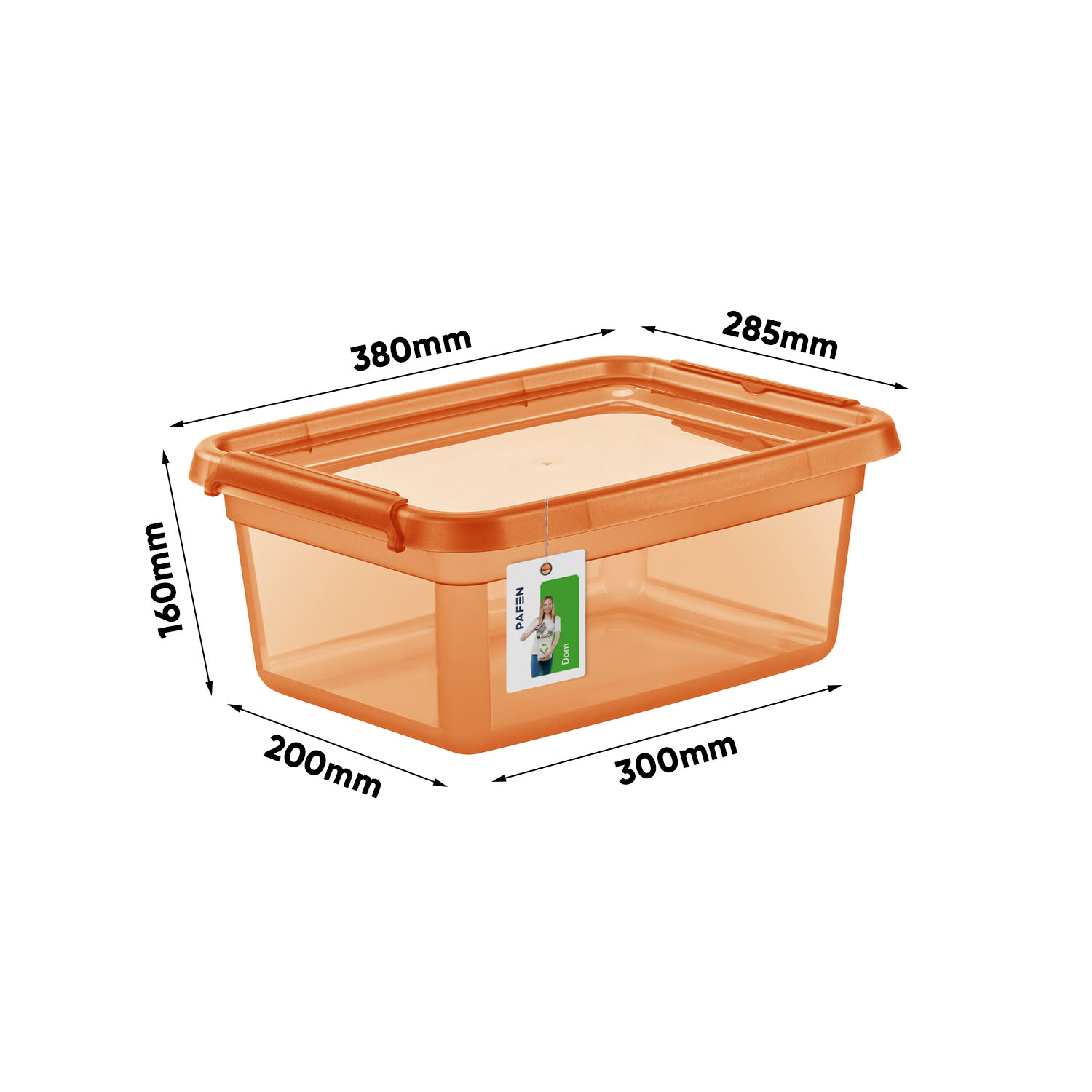 Wymiary Pojemnik do przechowywania BaseStore Color 2522 Transparent pomarańczowy (1)
