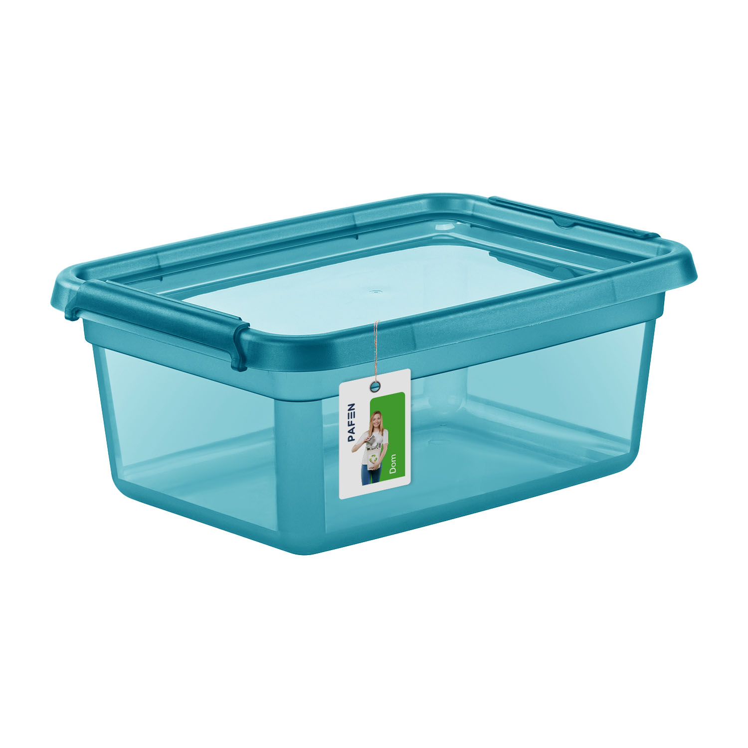 BaseStore Color 2522 Transparent cyan storage container