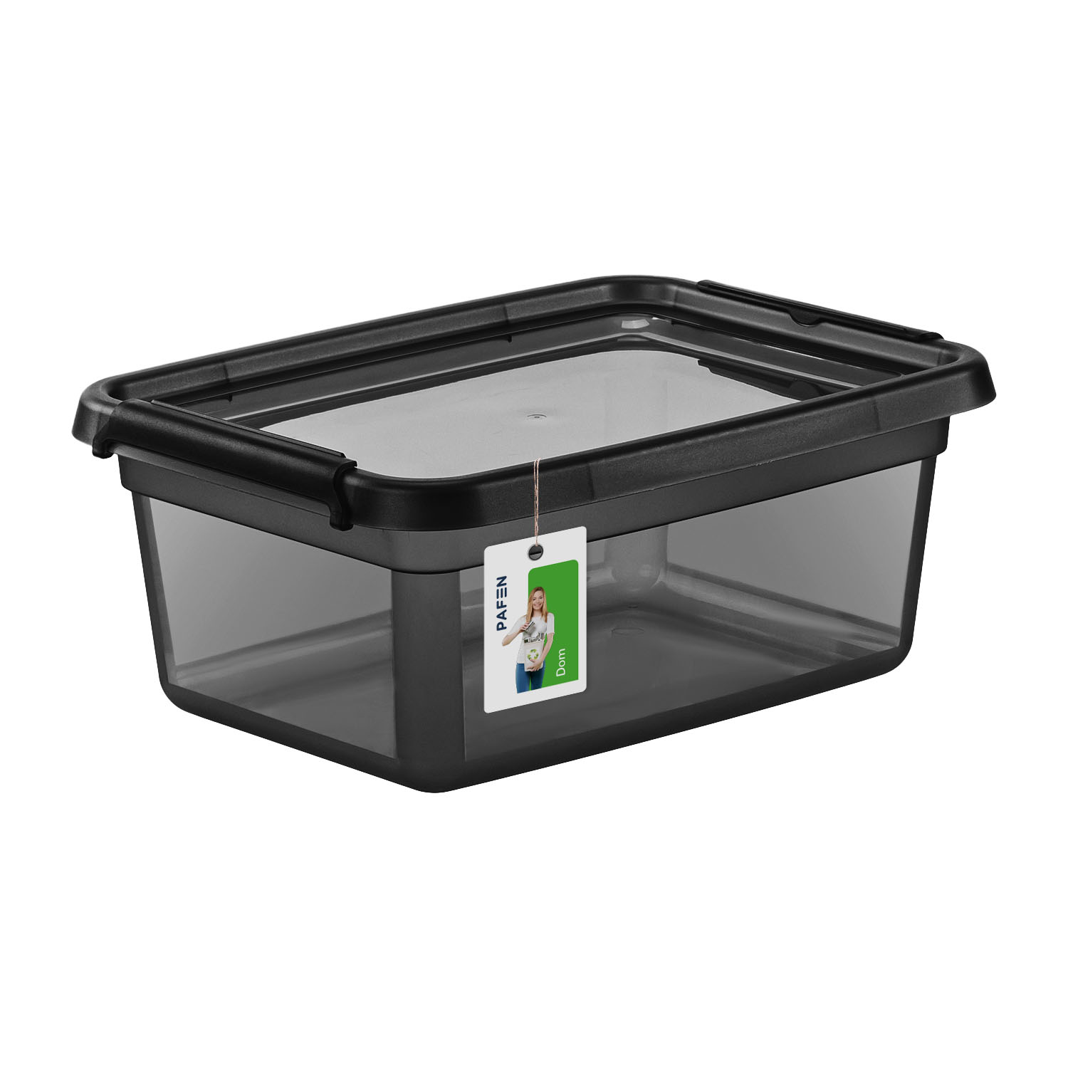 BaseStore Color 2522 Transparent black storage container