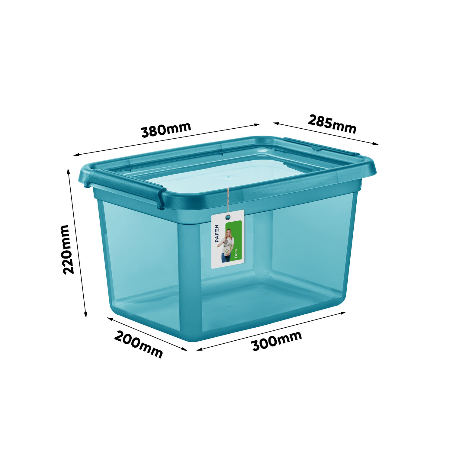 Wymiary BaseStore Color 2552 Transparent cyan storage container (1)