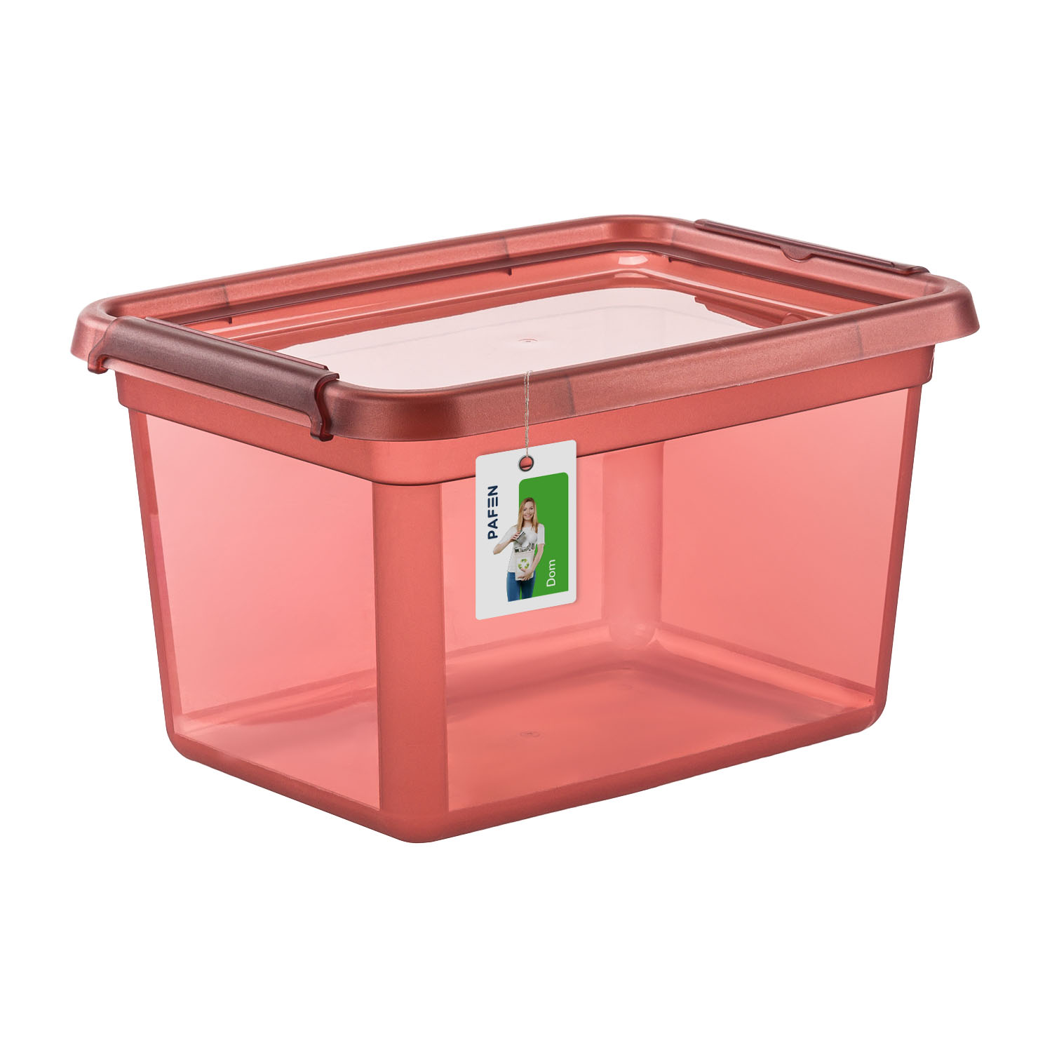 Pojemnik do przechowywania BaseStore Color 2552 Transparent różowy