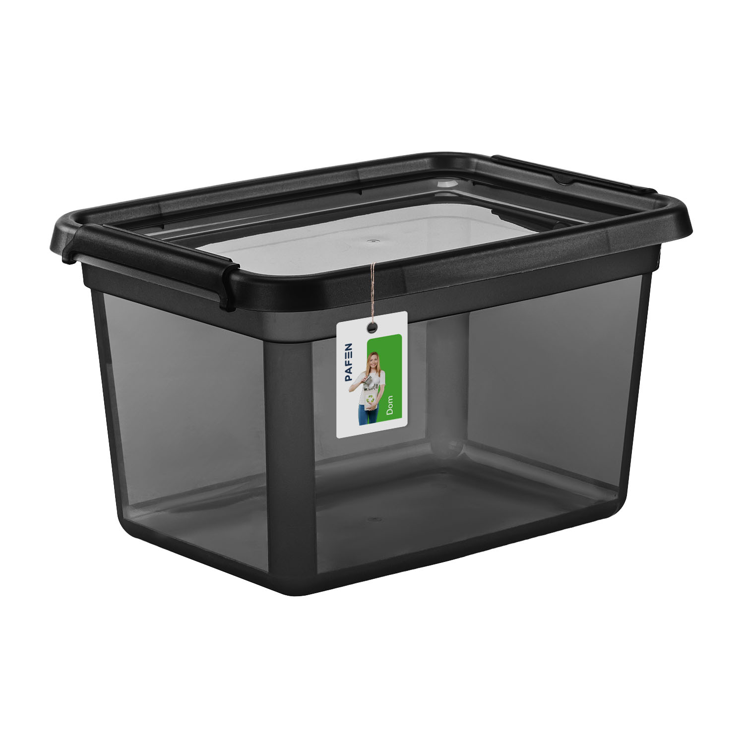 BaseStore Color 2552 Transparent black storage container