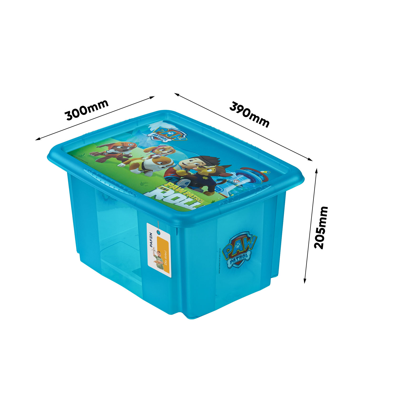 Wymiary Carolina Fresh blue transparent toy box (1)