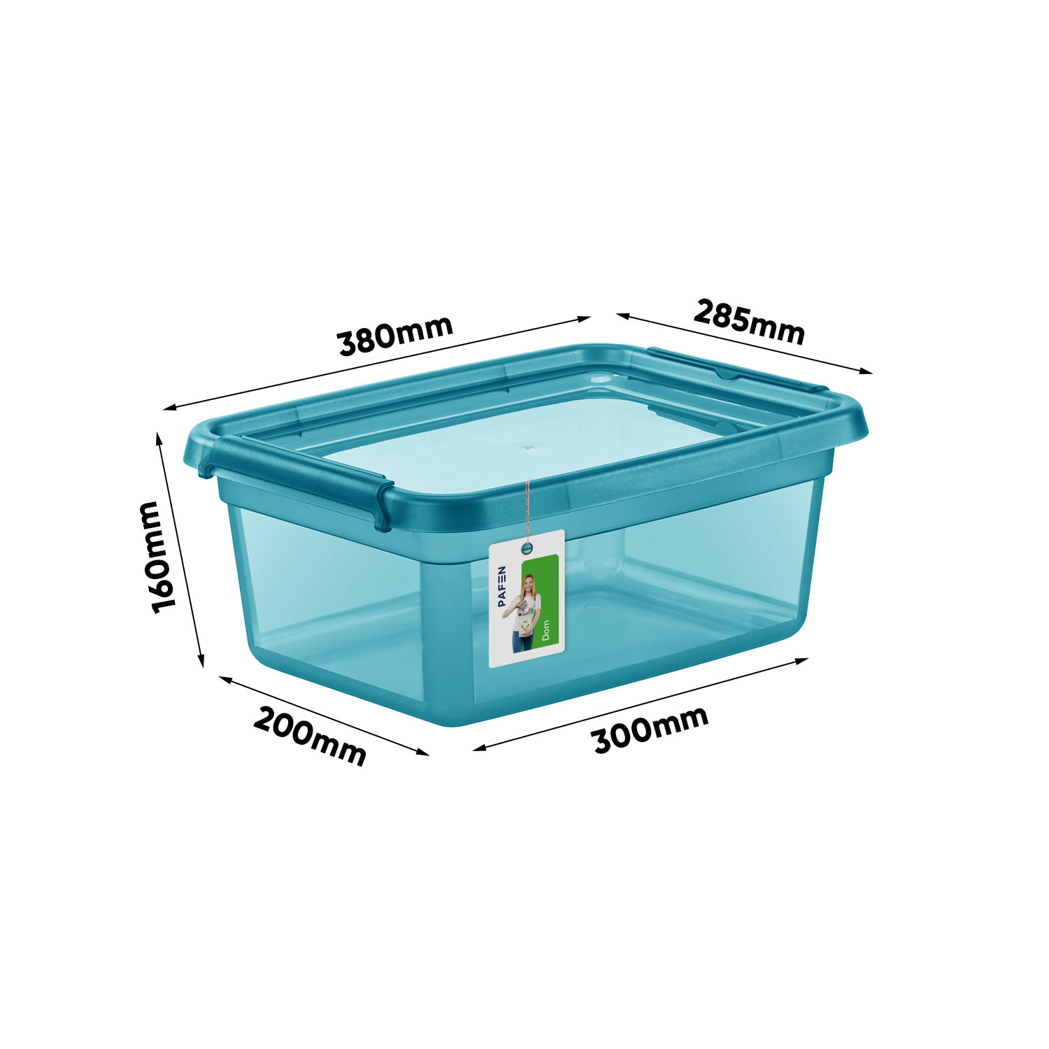 Wymiary BaseStore Color 2522 Transparent blue storage container set (1)