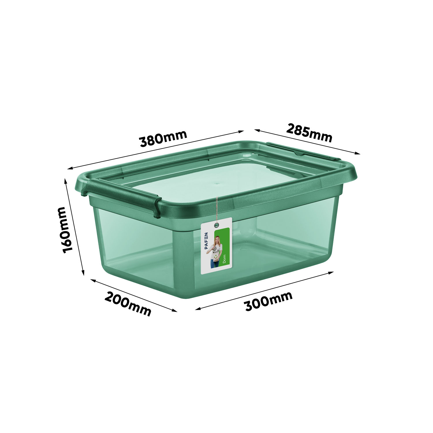 Wymiary BaseStore Color 2522 Transparent green storage container set (1)