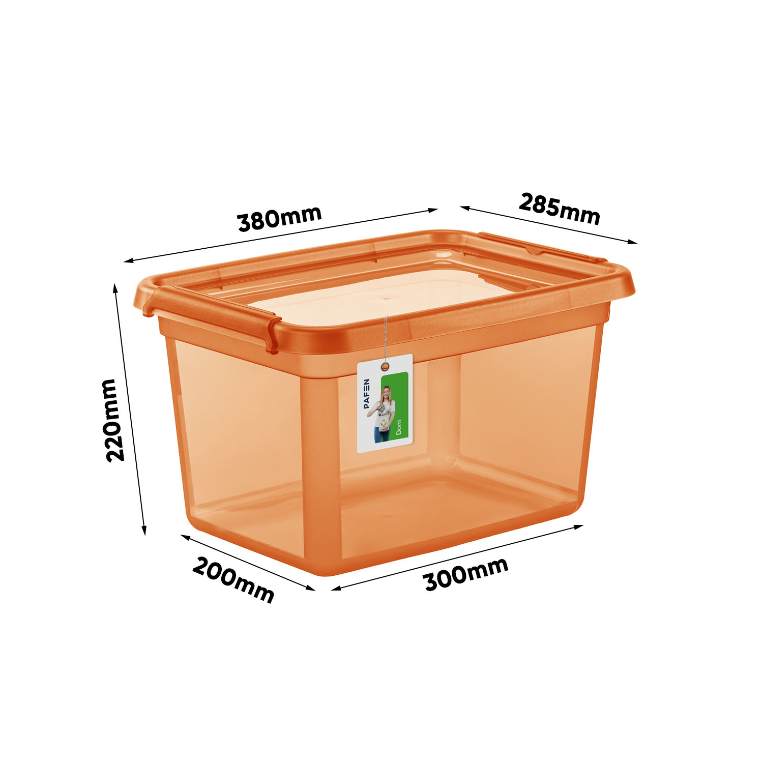 Wymiary BaseStore Color 2552 Transparent orange storage container set (1)