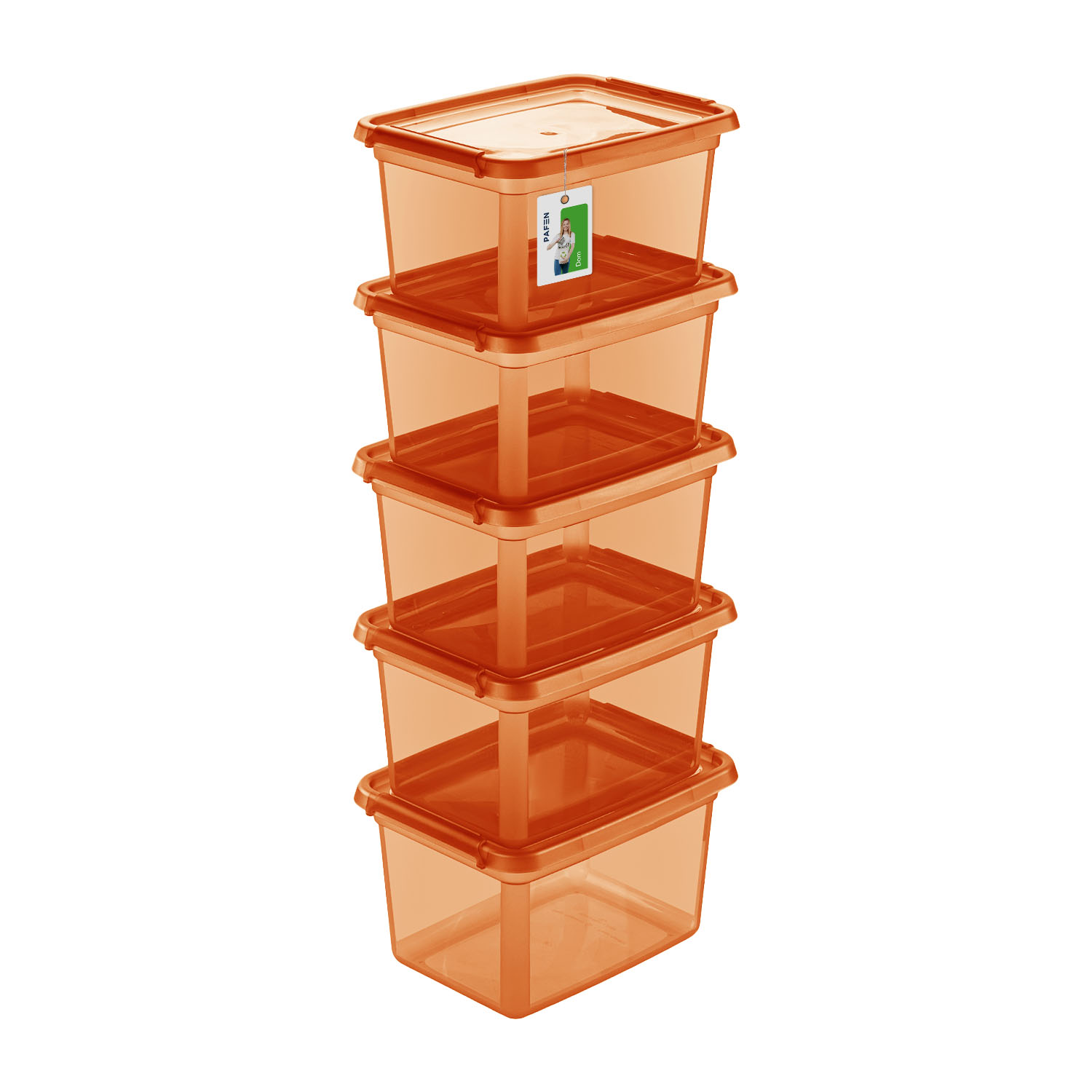 BaseStore Color 2552 Transparent orange storage container set