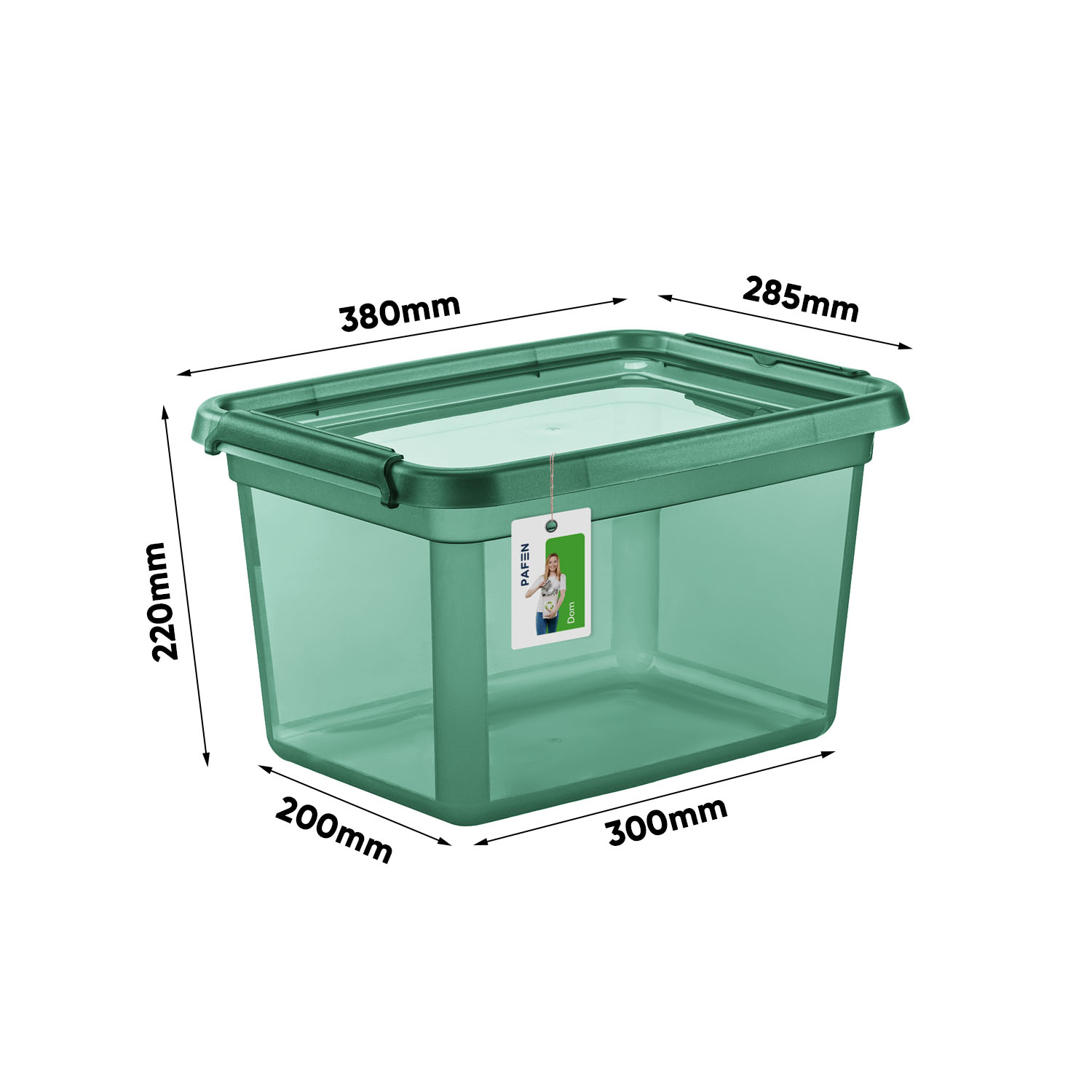 Wymiary Zestaw pojemników do przechowywania BaseStore Color 2552 Transparent zielony (1)
