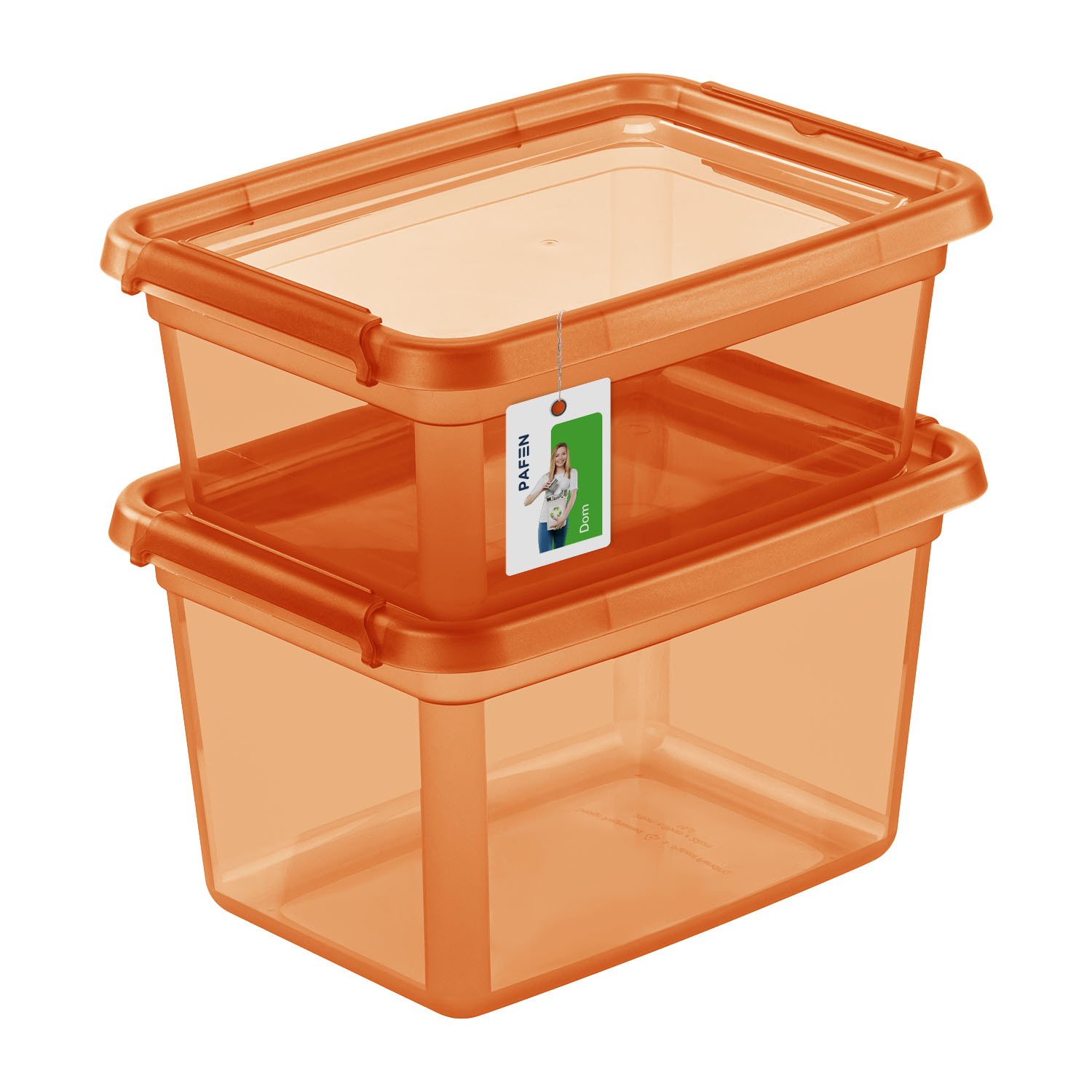 BaseStore Color SET1 Transparentes orangefarbenes Vorratsbehälter-Set