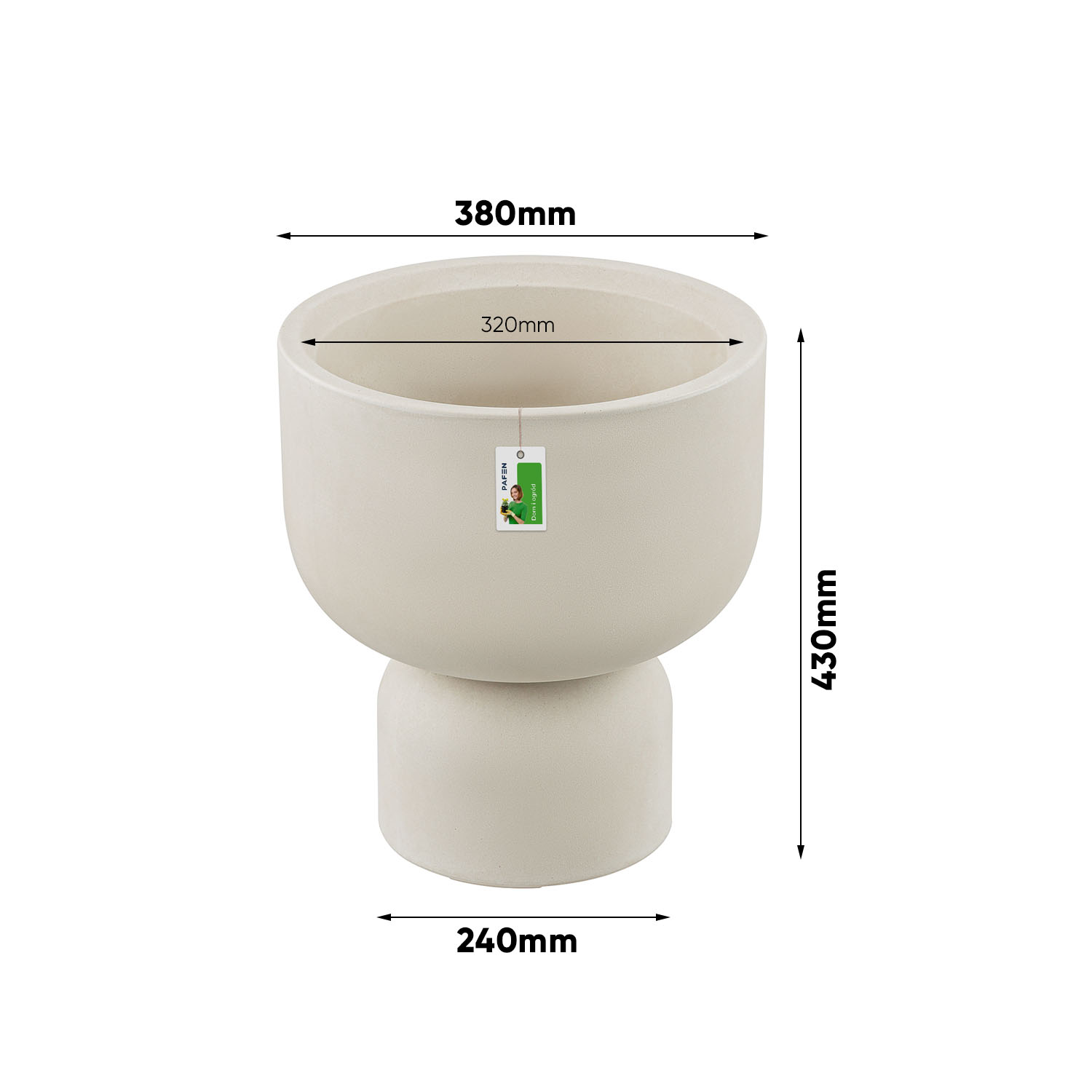 Wymiary Doniczka Molta Grail TMG40-101GR Piaskowy (1)